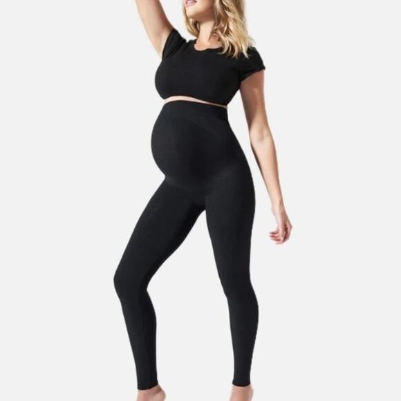 Blanqi Black Ultralight Belly Support Maternity Leggings Sz.L NWT - Picture 2 of 14